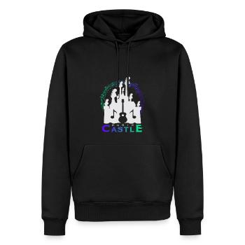 Château Château Bergfried Design Moyen Âge - Sweat à capuche Premium bio Homme - noir - Devant - Nico (187cm)