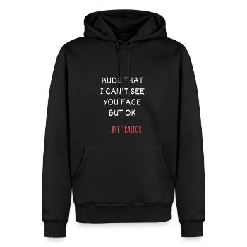 Unhöflich, dass du gehst, aber ok - Männer Premium Bio Hoodie - Schwarz - Vorne - Nico (187cm)
