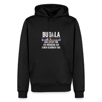 Serbe Serbe Serbie - Sweat à capuche Premium bio Homme - noir - Devant - Nico (187cm)