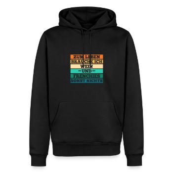 Wein Hund Frenchie Französische Bulldogge - Männer Premium Bio Hoodie - Schwarz - Vorne - Nico (187cm)