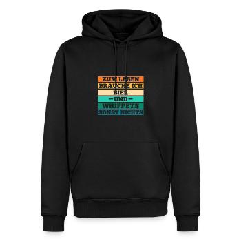Hund Bier Whippet - Männer Premium Bio Hoodie - Schwarz - Vorne - Nico (187cm)