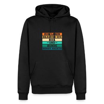 Hund Bier Hundebesitzer Hundehalter Hundemotiv Hun - Männer Premium Bio Hoodie - Schwarz - Vorne - Nico (187cm)