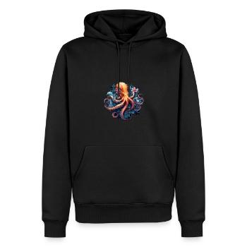 Wunderschöner Oktopus mit Blumen Boho Style - Männer Premium Bio Hoodie - Schwarz - Vorne - Nico (187cm)