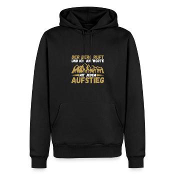 Alpiniste, Randonnée, Randonneur, Escalade, Alpinisme - Sweat à capuche Premium bio Homme - noir - Devant - Nico (187cm)
