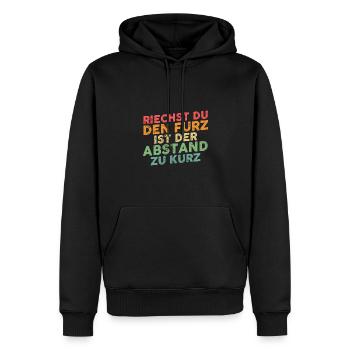 Si vous sentez l’odeur du pet, la distance est trop courte - Sweat à capuche Premium bio Homme - noir - Devant - Nico (187cm)