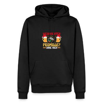 Père Noël Fête de Noël Noël Vin chaud - Sweat à capuche Premium bio Homme - noir - Devant - Nico (187cm)