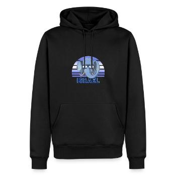 Israël - Sweat à capuche Premium bio Homme - noir - Devant - Nico (187cm)