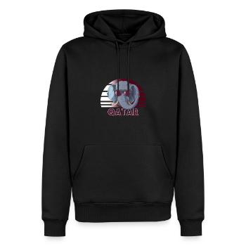 Katar - Männer Premium Bio Hoodie - Schwarz - Vorne - Nico (187cm)