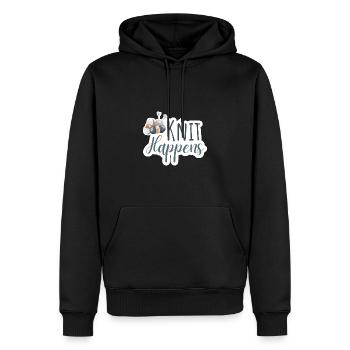 Knit Happens - pour ceux qui aiment tricoter - Sweat à capuche Premium bio Homme - noir - Devant - Nico (187cm)