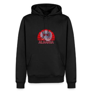 Albanien - Männer Premium Bio Hoodie - Schwarz - Vorne - Nico (187cm)