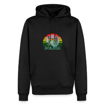 Bolivien - Männer Premium Bio Hoodie - Schwarz - Vorne - Nico (187cm)