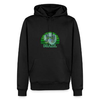 Brésil - Sweat à capuche Premium bio Homme - noir - Devant - Nico (187cm)