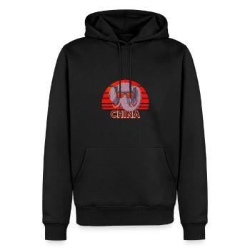 China - Männer Premium Bio Hoodie - Schwarz - Vorne - Nico (187cm)