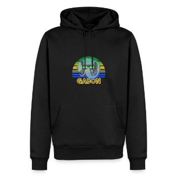 Gabun - Männer Premium Bio Hoodie - Schwarz - Vorne - Nico (187cm)