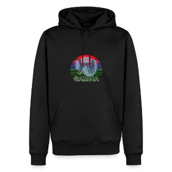 Gambie - Sweat à capuche Premium bio Homme - noir - Devant - Nico (187cm)