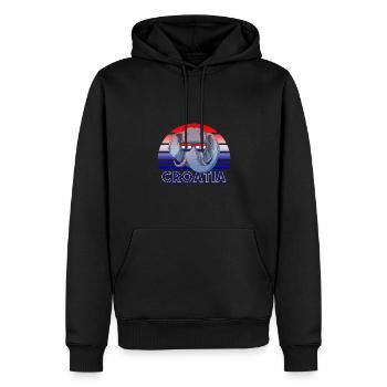 Kroatien - Männer Premium Bio Hoodie - Schwarz - Vorne - Nico (187cm)