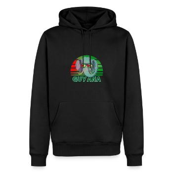 Guyana - Sweat à capuche Premium bio Homme - noir - Devant - Nico (187cm)