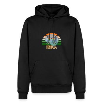 Indien - Männer Premium Bio Hoodie - Schwarz - Vorne - Nico (187cm)
