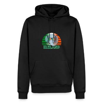 Irlande - Sweat à capuche Premium bio Homme - noir - Devant - Nico (187cm)