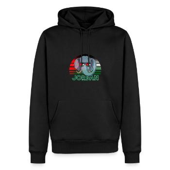Jordan - Men’s Premium Organic Hoodie - black - Front - Nico (187cm)