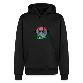 Libyen - Männer Premium Bio Hoodie - Schwarz - Vorne - Nico (187cm)