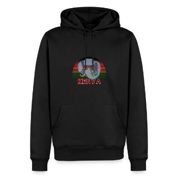 Kenya - Sweat à capuche Premium bio Homme - noir - Devant - Nico (187cm)