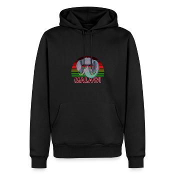 Malawi - Sweat à capuche Premium bio Homme - noir - Devant - Nico (187cm)