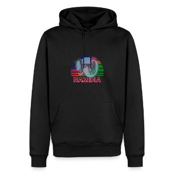 Namibia - Männer Premium Bio Hoodie - Schwarz - Vorne - Nico (187cm)