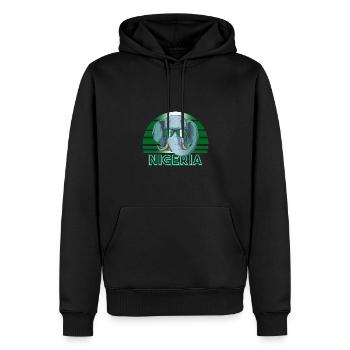 Nigéria - Sweat à capuche Premium bio Homme - noir - Devant - Nico (187cm)