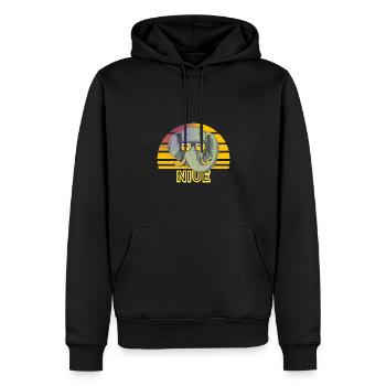 Nioué - Sweat à capuche Premium bio Homme - noir - Devant - Nico (187cm)