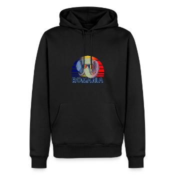 Rumänien - Männer Premium Bio Hoodie - Schwarz - Vorne - Nico (187cm)