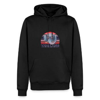 Thaïlande - Sweat à capuche Premium bio Homme - noir - Devant - Nico (187cm)