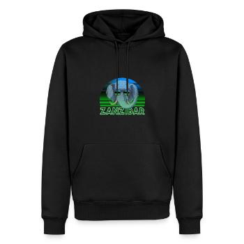 Zanzibar - Männer Premium Bio Hoodie - Schwarz - Vorne - Nico (187cm)
