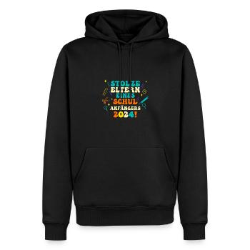 Eltern Schulkind Grundschule Erste Klasse Einschul - Männer Premium Bio Hoodie - Schwarz - Vorne - Nico (187cm)