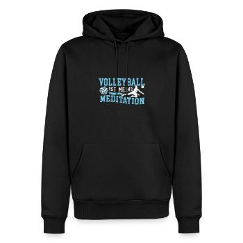 Volleyball ist meine Meditation Volleyballspieler - Männer Premium Bio Hoodie - Schwarz - Vorne - Nico (187cm)
