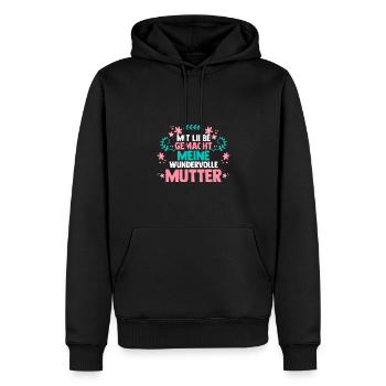 Maman Fête des mères Maman - Sweat à capuche Premium bio Homme - noir - Devant - Nico (187cm)