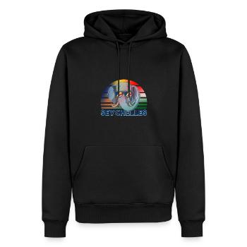 Seychellen - Männer Premium Bio Hoodie - Schwarz - Vorne - Nico (187cm)