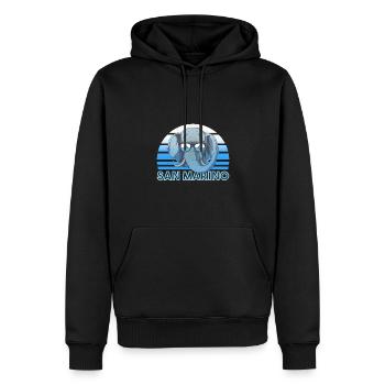 Saint-Marin - Sweat à capuche Premium bio Homme - noir - Devant - Nico (187cm)
