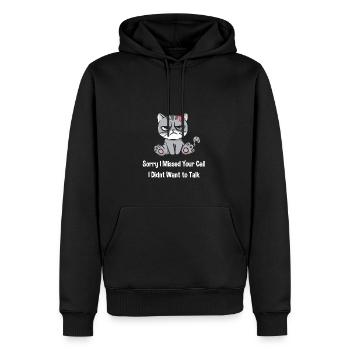 Sorry, I missed your call, wol - Men’s Premium Organic Hoodie - black - Front - Nico (187cm)