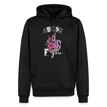 ABCDEFyou Alphabet Finger Evil Middle Finger - Sweat à capuche Premium bio Homme - noir - Devant - Nico (187cm)