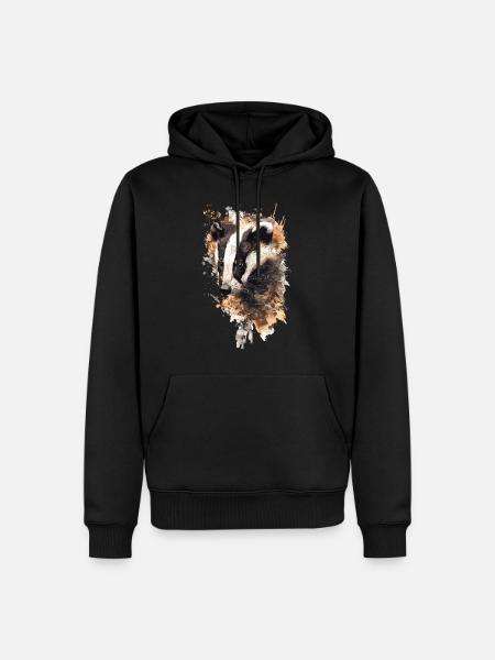 Jagd Hunting Dachs Badger - Männer Premium Bio Hoodie - Schwarz