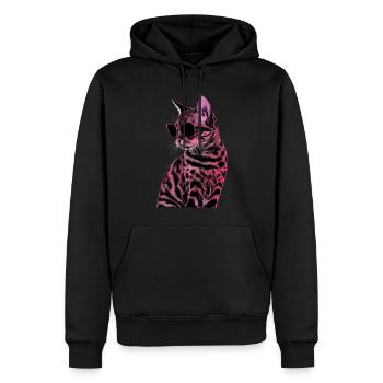 Bengalkatze-Sonnenbrille Geschenk - Männer Premium Bio Hoodie - Schwarz - Vorne - Nico (187cm)