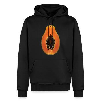 Papaya Frucht Geschenk - Männer Premium Bio Hoodie - Schwarz - Vorne - Nico (187cm)