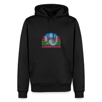 Azerbaïdjan - Sweat à capuche Premium bio Homme - noir - Devant - Nico (187cm)