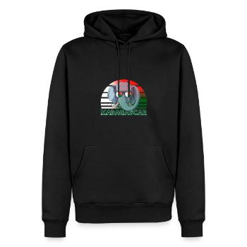 Madagascar - Sweat à capuche Premium bio Homme - noir - Devant - Nico (187cm)