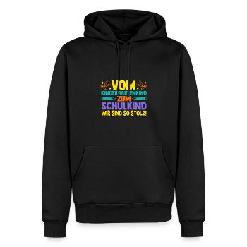 Eltern Schulkind Grundschule Erste Klasse Einschul - Männer Premium Bio Hoodie - Schwarz - Vorne - Nico (187cm)