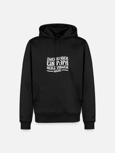 Papa Von 2 Kindern - Männer Premium Bio Hoodie - Schwarz