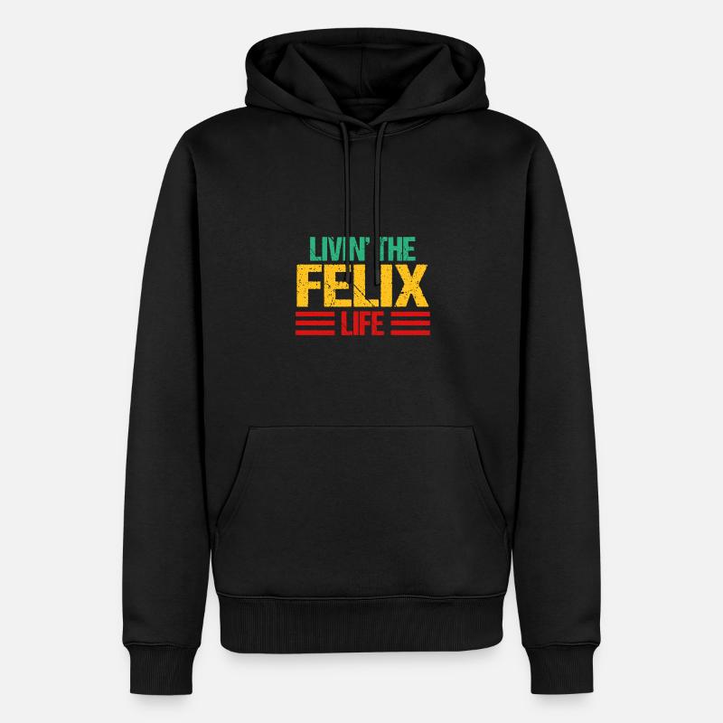 Felix - Männer Premium Bio Hoodie - Schwarz