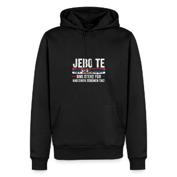 Serbe Serbe Serbie - Sweat à capuche Premium bio Homme - noir - Devant - Nico (187cm)