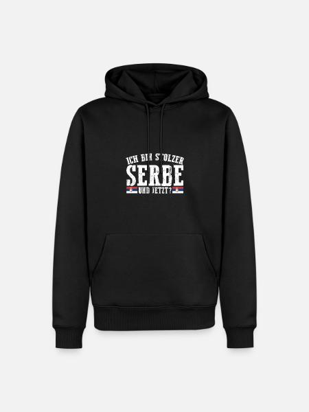 Serbe Serbe Serbie - Sweat à capuche Premium bio Homme - noir